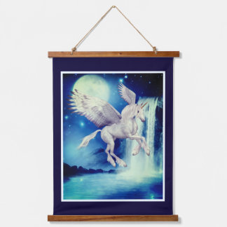 Vliegende Eenhoorn Waterval Fantasie Paard Hangend Wandkleed