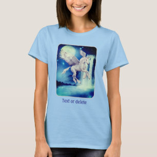 Vliegende Eenhoorn Waterval Fantasie Paard Kunst T-shirt