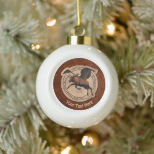 Vliegende Eland Luchtvaartpatch Keramische Bal Ornament