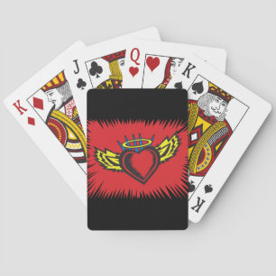 Vliegende Engel Hart Tattoo Pokerkaarten