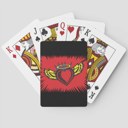 Vliegende Engel Hart Tattoo Pokerkaarten (Achterkant)