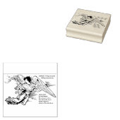 VLIEGENDE ENGEL MET North Star Wood Art Stamp Rubberstempel (Gestempeld)