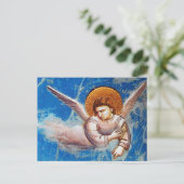 VLIEGENDE ENGEL VAN VLUCHT NAAR EGYPTE, PERKAMENT BRIEFKAART (Staand voorkant)