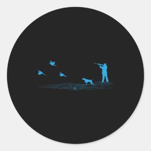 Vliegende fazant Graphic Upland Bird Hunter Hond H Ronde Sticker