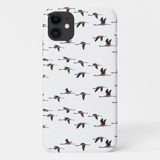 Vliegende Flamingo's iPhone 11 Hoesje (kies kleur) (Achterkant)