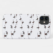 Vliegende Flamingo's iPhone 11 Hoesje (kies kleur) (Achterkant (horizontaal))