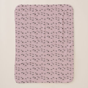 Vliegende Flamingo's Sherpa Deken (Stof Roze)