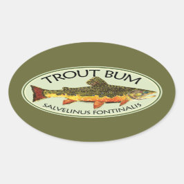 Vliegende forel ovale sticker