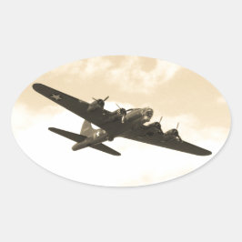 Vliegende Fortress in vlucht Ovale Sticker
