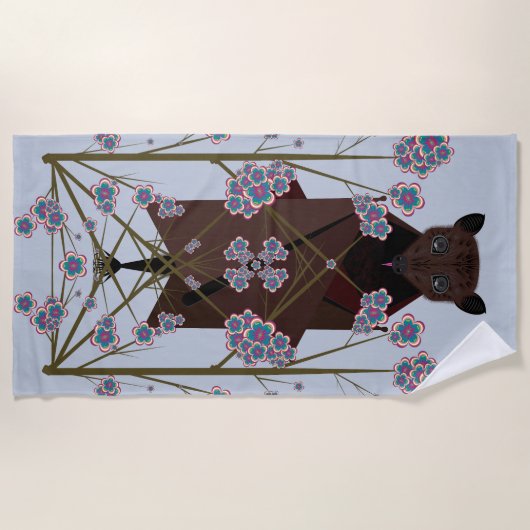 Vliegende fotograaf Blue Beach-handdoek Strandlaken (Voorkant)