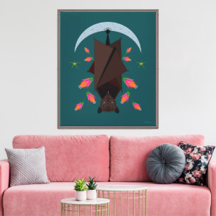 Vliegende Fox Blauwgroen 20x24 Uitgerekt Canvas Gi Afdruk