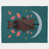 Vliegende Fox Blauwgroen Fleece Deken (3 maten) (Voorkant (Horizontaal))