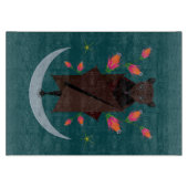 Vliegende Fox Blauwgroen Glassnijplank 11.5x8 Snijplank (Voorkant)