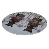 Vliegende Fox Sky Blue Round Glass Cutting Board Snijplank (Hoek)