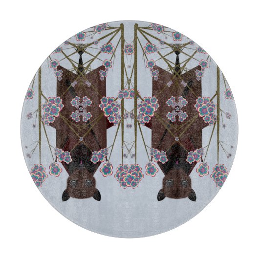 Vliegende Fox Sky Blue Round Glass Cutting Board Snijplank (Voorkant)