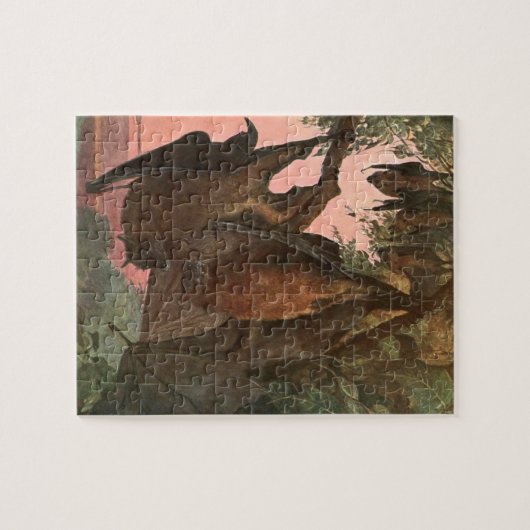 Vliegende foxvleermuizen met Austen,  wilde dieren Legpuzzel (Horizontaal)