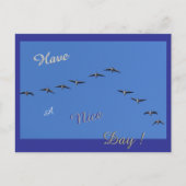 Vliegende ganzen Cust. Een leuk dag Briefkaart (Voorkant)