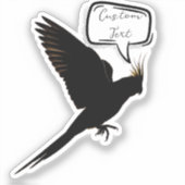 Vliegende gedachten: Gepersonaliseerde Cockatiel L Sticker (Voorkant)