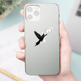 Vliegende gedachten: Gepersonaliseerde Cockatiel L Sticker