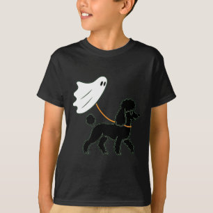 Vliegende Geest Wandelende Zwarte Poodle - Hond Mo T-shirt