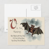 Vliegende Gekke Goofy Vampire Bat Briefkaart (Voorkant / Achterkant)