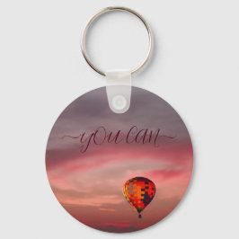 Vliegende gekleurde heteluchtballon-sleutelhanger sleutelhanger