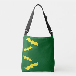 Vliegende Gele Halloween Vleermuizen Crossbody Tas