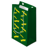 Vliegende Gele Halloween Vleermuizen Klein Cadeauzakje (Voorkant Gekanteld)