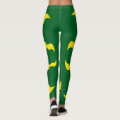 Vliegende Gele Halloween Vleermuizen Leggings (Achterkant)