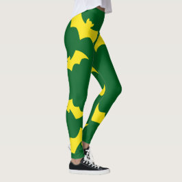 Vliegende Gele Halloween Vleermuizen Leggings