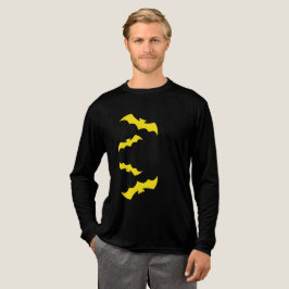 Vliegende Gele Halloween Vleermuizen Tri-Blend Shirt
