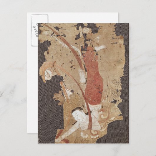 Vliegende genie of Apsaras uit Dunhuang Briefkaart (Voorkant / Achterkant)