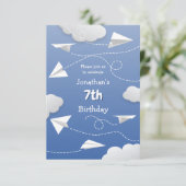 Vliegende gevouwen papieren vliegtuigen Kinderen V Aankondiging (Staand voorkant)