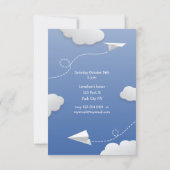 Vliegende gevouwen papieren vliegtuigen Kinderen V Aankondiging (Achterkant)