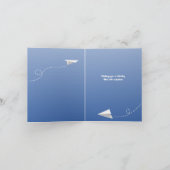 vliegende gevouwen papieren vliegtuigen verjaardag kaart (Binnen)