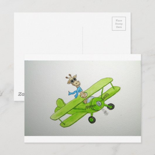 Vliegende Giraffe Briefkaart (Voorkant / Achterkant)