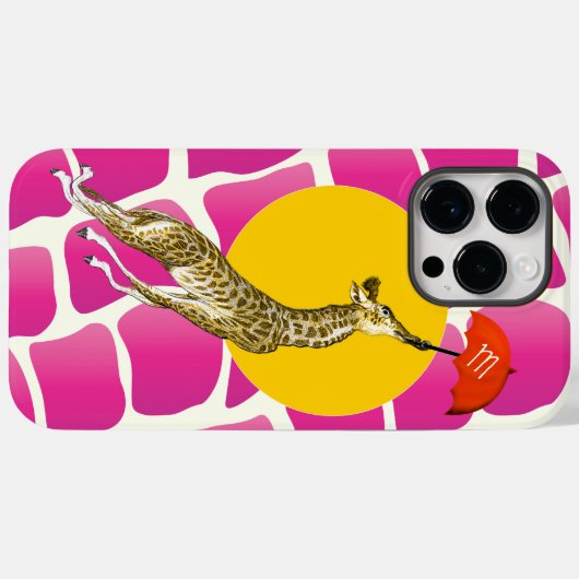 Vliegende Giraffe Rood Paraplu Bruin Giraffe Patro Case-Mate iPhone Case (Achterkant (horizontaal))