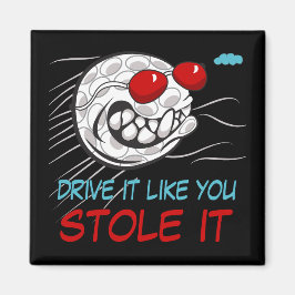 Vliegende golfbal met zonnebril zwart magneet