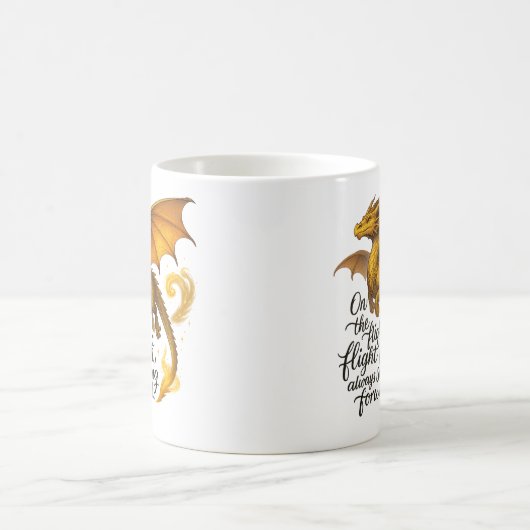 Vliegende Gouden Draak Steeds Voorwaarts Koffiemok (Center)