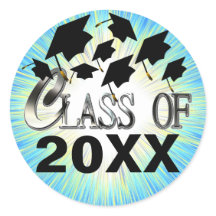 Vliegende Graduation Caps Klasse van 20XX Stickers