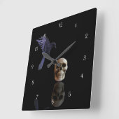 Vliegende grond of rog land op schedelgothic vierkante klok (Hoek)