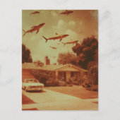  vliegende haaien in de buurt briefkaart (Voorkant)