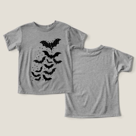 Vliegende Halloween Galaxy Vleermuizen en Sterren (Ontwerp Voorkant & Achterkant)