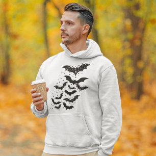 Vliegende Halloween Galaxy Vleermuizen en Sterren Hoodie