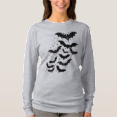 Vliegende Halloween Galaxy Vleermuizen en Sterren T-shirt (Voorkant)