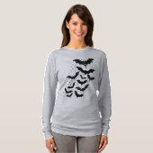 Vliegende Halloween Galaxy Vleermuizen en Sterren T-shirt (Voorkant volledig)