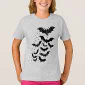 Vliegende Halloween Galaxy Vleermuizen en Sterren T-shirt (Voorkant)
