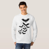 Vliegende Halloween Galaxy Vleermuizen en Sterren T-shirt (Voorkant volledig)