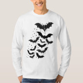 Vliegende Halloween Galaxy Vleermuizen en Sterren T-shirt (Voorkant)