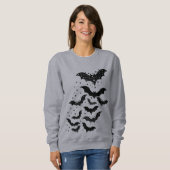 Vliegende Halloween Galaxy Vleermuizen en Sterren Trui (Voorkant volledig)